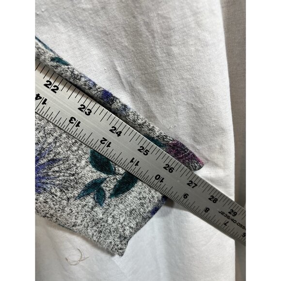 Lane Bryant Women’s 18/20 Gray Floral Long Sleeve Long Length Blouse - Picture 9 of 9